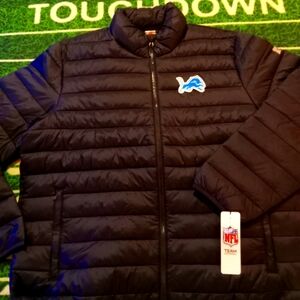 Detroit Lions Men's Black Puffer Jacket Winter Coat NWT